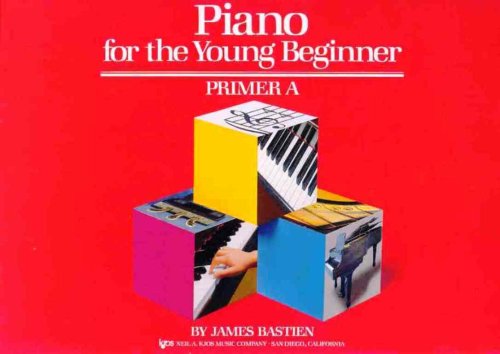 Red cover of "Piano for the Young Beginner Primer A" music book.