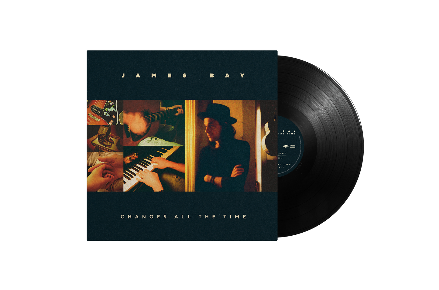 James Bay “Changes All The Time” vinyl record with musicians pictured.