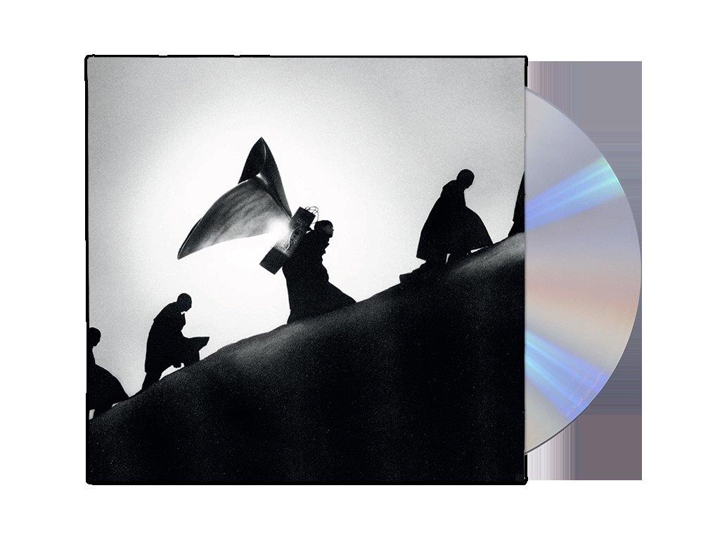 CD case for James Blake's "Playing Robots Into Heaven" album, black and white.