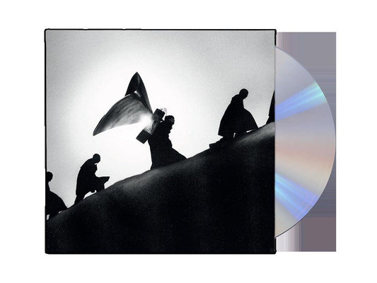 CD case for James Blake's "Playing Robots Into Heaven" album, black and white.
