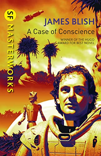 Book cover showing a priest in a spacesuit, an alien, and palm trees.