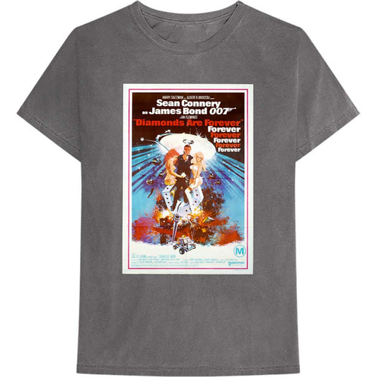 Black t-shirt featuring James Bond 007 “Diamonds Are Forever” design, size XX-Large.