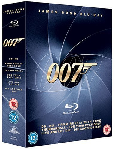 James Bond Blu-ray collection box set featuring the 007 logo.