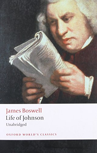 Book cover: portrait of a man with papers, titled “Life of Johnson.”