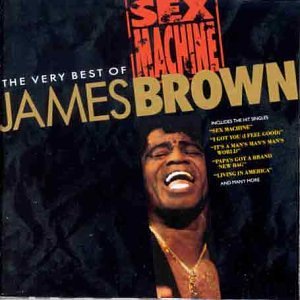 James Brown album cover, "Sex Machine," featuring a portrait of the artist.