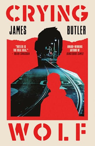 Book cover: red and black silhouette of a man against a city street.