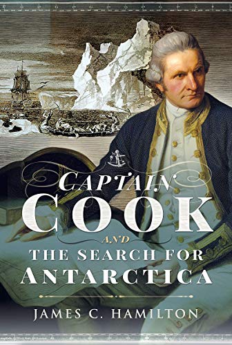 Book cover featuring Captain James Cook portrait with icy landscape backdrop.