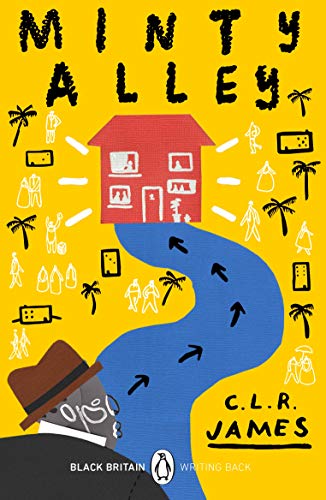 Book cover with a yellow background, a red house, blue path, and illustrations.
