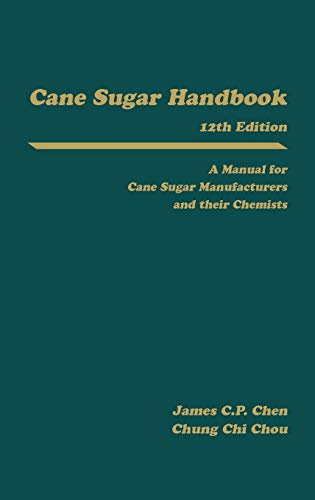 Dark teal book cover with gold text: “Cane Sugar Handbook, 12th Edition.”