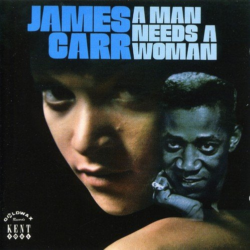 "Album cover with a man and woman's face, blue and white text."
