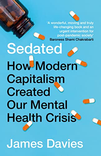 Book cover: "Sedated" with pills scattered around the title text.