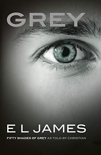 Book cover: close-up of a man’s eye with the title “GREY”.