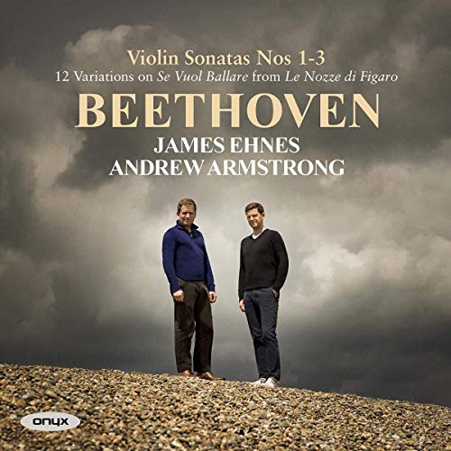 CD cover featuring James Ehnes and Andrew Armstrong against a stormy sky.
