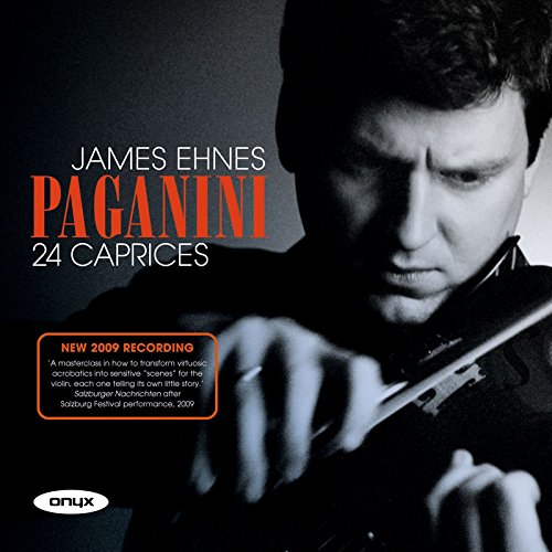 CD cover featuring violinist James Ehnes playing, dark background, red text.