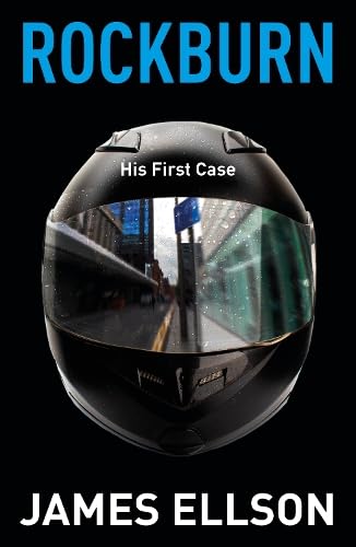 Book cover: black motorcycle helmet reflecting a city street scene.