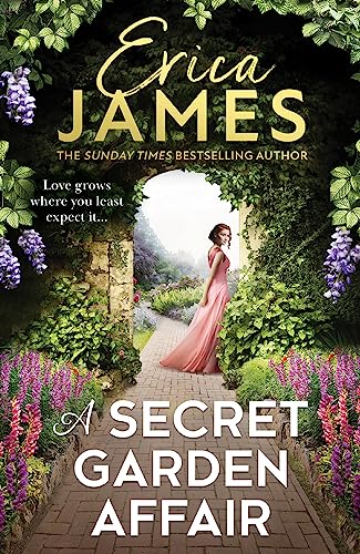 Book cover featuring a woman in a pink dress in a garden.
