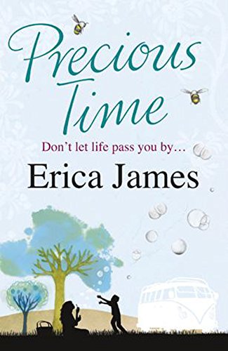 Book cover: “Precious Time” by Erica James, with silhouettes and bubbles.