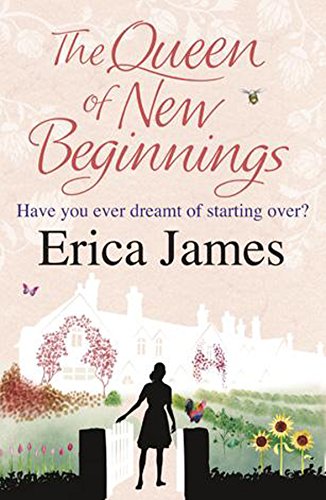 Book cover: woman facing a house with garden, butterflies, and flowers.
