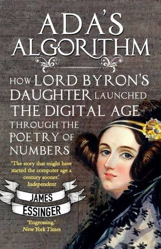 Book cover for Ada's Algorithm featuring a portrait of Ada Lovelace against handwritten text.