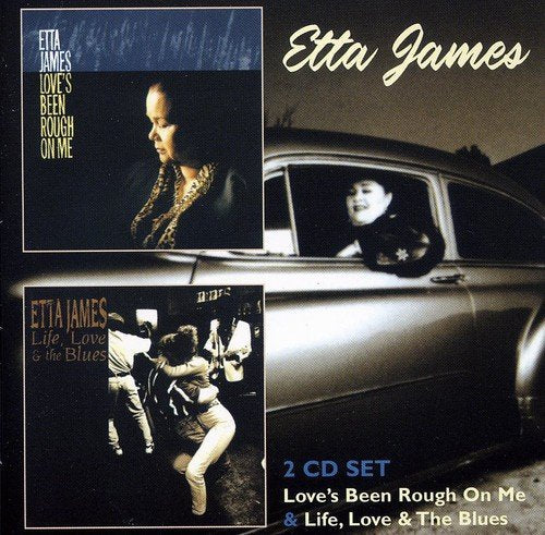 Etta James CD cover with portraits and vintage car imagery.