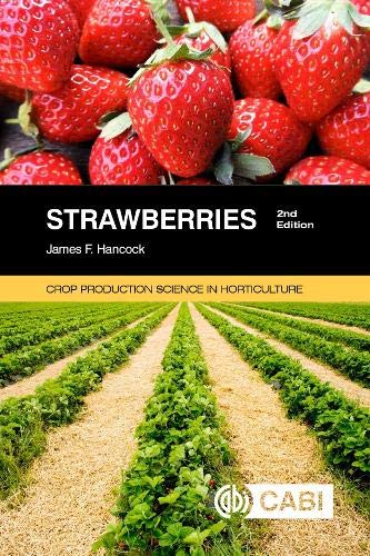 Book cover: red strawberries, field landscape, title "Strawberries" and author name.