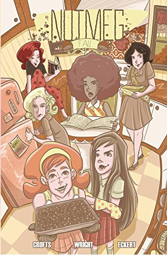 Comic book cover featuring five young women in a vintage kitchen.