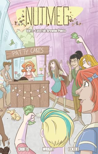 Nutmeg Vol. 2 cover: children at a bake sale with money.