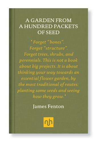Olive-green book cover with white text: “A Garden From A Hundred Packets of Seeds.”