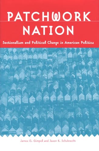 Book cover: "Patchwork Nation" with a blue, repeating house pattern.