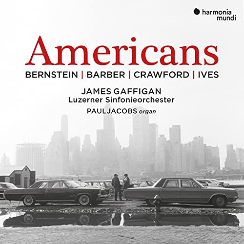 CD cover for James Gaffigan’s “Americans” featuring a cityscape and cars.