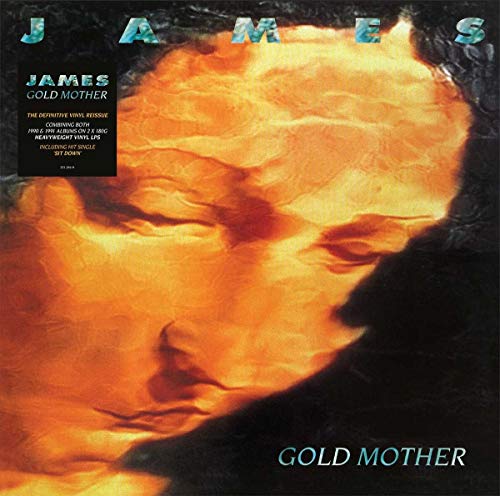 Vinyl record cover for James’ “Gold Mother” with a golden portrait.