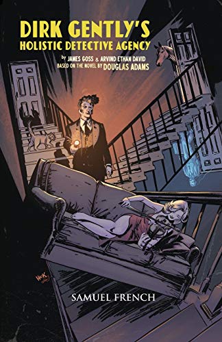 Comic book cover with a man, a woman, and a ghostly horse on stairs.