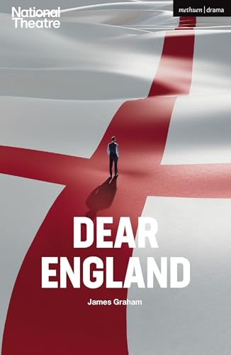 A man stands on a large, wavy English flag with the title Dear England.