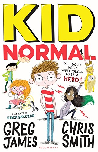 Book cover for Kid Normal featuring cartoon illustrations of children and the title text.