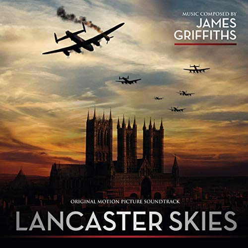 CD cover: Lancaster bombers flying over a cathedral at sunset.