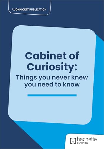 Book cover: “Cabinet of Curiosity” with blue and white design.