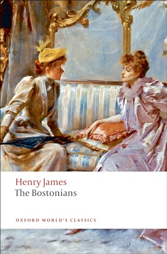 Book cover of The Bostonians by Henry James featuring a painting of two women.