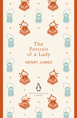 Book cover: "The Portrait of a Lady" by Henry James, with repeated bag motifs.
