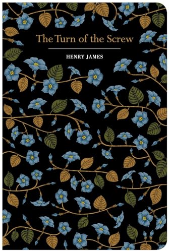 Book cover of The Turn of the Screw by Henry James with blue floral pattern.