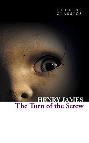 Book cover: close-up of a doll’s eye, title “The Turn of the Screw.”