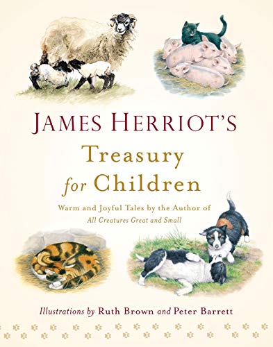 Book cover titled James Herriot's Treasury for Children featuring illustrations of farm animals.