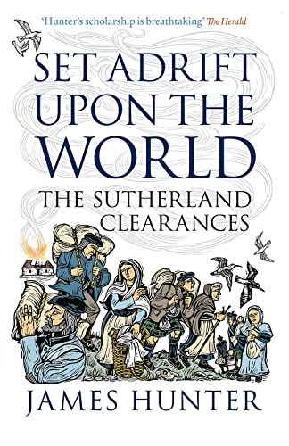Book cover depicting displaced people with belongings, titled “Set Adrift Upon the World.”