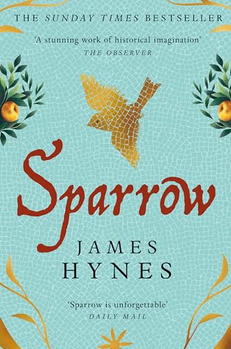 Book cover for "Sparrow" by James Hynes, featuring a golden bird illustration.