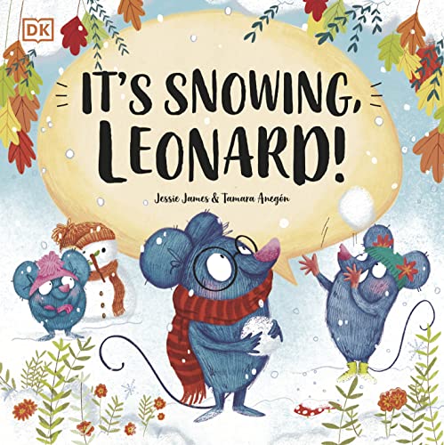 Children’s book cover featuring three blue mice in a snowy landscape.