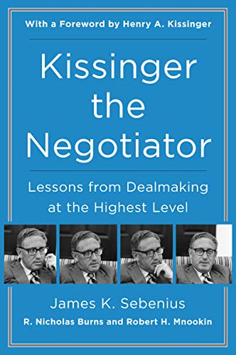 Book cover: "Kissinger the Negotiator" with portrait of Henry Kissinger.