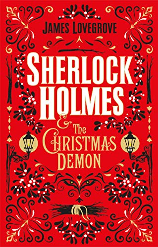 Red book cover with "Sherlock Holmes & The Christmas Demon" title and festive designs.