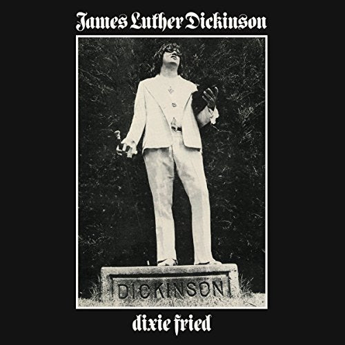 Black and white album cover featuring James Luther Dickinson on a pedestal.