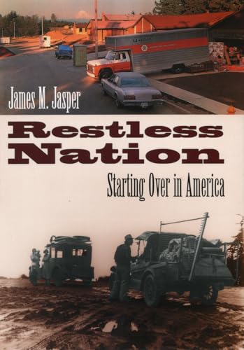 Book cover: "Restless Nation" with cars, trucks, and a man working.