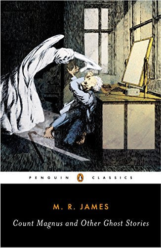 A ghostly figure reaches toward a man cowering in a dimly lit room.