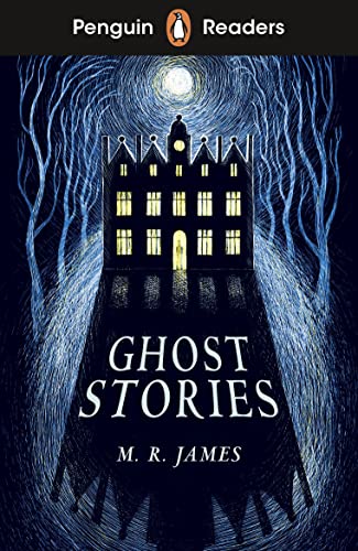 Book cover showing a dark house under a full moon with stylized blue trees.